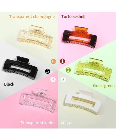 6 Pack 4.1 Inch Hair Claw Clips for Thick Hair - Non-Slip Banana & Rectangular Jaw Clips for Women and Girls - 6 Count - Buy Online on GoSupps.com