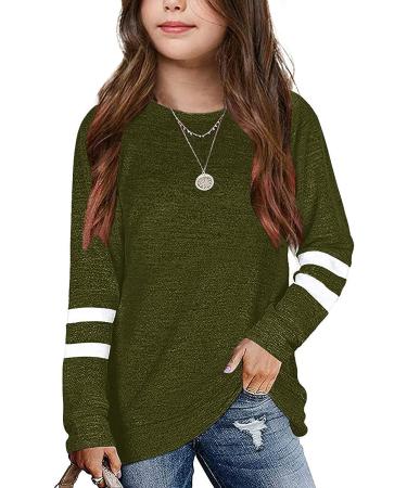 Girls Long Sleeve Green Striped Tunic Sweatshirt - 8-9 Years - Buy Online on GoSupps.com