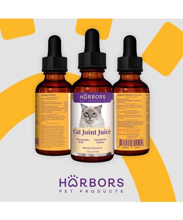 Harbor's Joint Juice 59ml - Cat Joint Supplement for Fast Pain Relief & Younger Hips | Glucosamine, MSM, Chondroitin, Hyaluronic Acid | Yummy Organic Beef Flavor - Buy Online on GoSupps.com