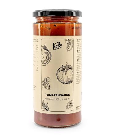 KoRo - Tomato sauce with basil 530g - Original from Italy - Perfect for pasta and pizza - No additives - Vegan