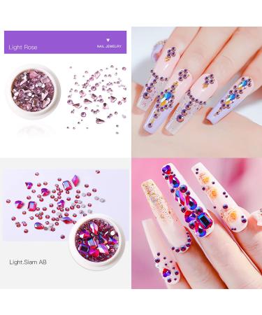 JERCLITY 8 Boxes Nail Rhinestones for Nails - Multi-Colored Gems for DIY Crafts & Jewelry - Buy Online on GoSupps.com