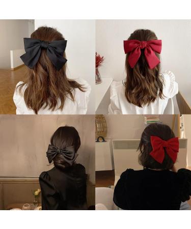 Large Hair Bows Clip Girls Hair Accessories Bow Black Hair Clips Large Women's Hair Clips with Bows Hair Bows Hair Bows with Clip Closure for Girls Women Party Wedding - Buy Online on GoSupps.com