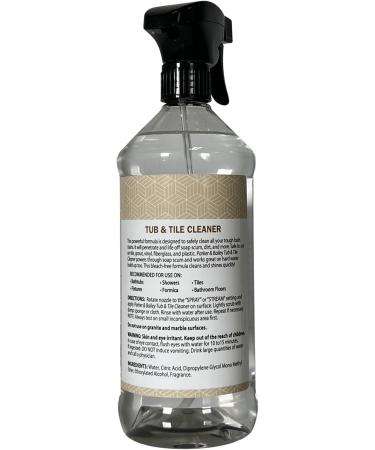 PARKER & BAILEY Tub & Tile Cleaner - Effective Bathroom & Shower Cleaner Spray Soap Scum & Hard Water Stain Remover 32 Oz Multi-Purpose Household Cleaning Spray - Buy Online on GoSupps.com
