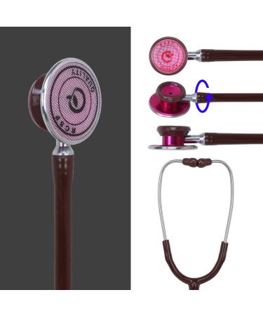 Buy Lightweight Acoustic Stethoscope for Doctors & Medical Students - Adult Size Flexible Tube Soft Ear Knobs - Micro Al in Chocolate - Buy Online on GoSupps.com