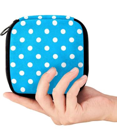 GIAPB Period Bag | Sanitary Napkin Storage & Makeup Pouch | White Dot Blue | 4031 - Buy Online on GoSupps.com