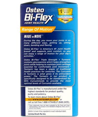 Osteo Bi-Flex Joint Health Triple Strength + Turmeric - 80 Coated Tablets - Buy Online on GoSupps.com
