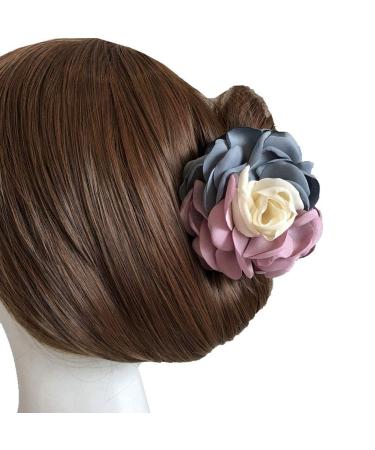 Sweet Rose Flower Hair Claws Set - 2PCS Pink & Pink Blue | Women's Hair Accessories - Buy Online on GoSupps.com