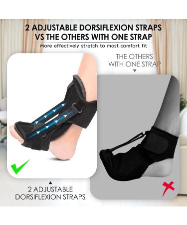 Plantar Fasciitis Night Splint 2 Pack - 2022 Upgraded Brace with Memory Foam Pad | Ankle Support for Plantar Fasciitis Relief & Achilles Tendonitis - Foot Drop & Heel Arch Pain Support - Buy Online on GoSupps.com