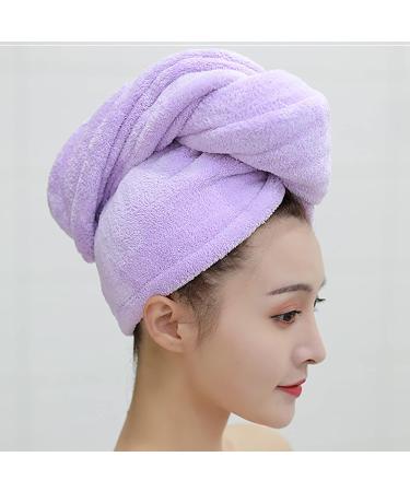 Super Absorbent Purple Hair Turban Towel | Microfiber Hair Drying Cap for Fast Drying & Soft Comfort - Buy Online on GoSupps.com