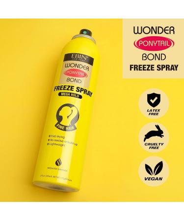 EBIN NEW YORK Wonder Ponytail Bond Freeze Spray Extra Mega Hold - Fine Hair 8oz/ 245ml | Long Lasting Hold 24-Hour Frizz Control Shine Enhancing Fast-Drying Lightweight All Hair Types - Buy Online on GoSupps.com