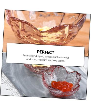 ABOOFAN 6 Pcs Cherry Blossom Dish Mini Condiment Pot Sushi Condiment Plate Ice Cream Bowl Cake Fruit Plate Mini Plates Flavor Seasoning Plate Dessert Small Glass Food Pink Sauce - Buy Online on GoSupps.com