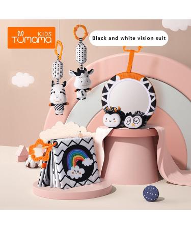 NIKTULE Newborn Mirror Tummy Time Toy | Baby Discovery Spiegel with Fabric Books & Crib Bells for 0-12 Months International Shipping Available - Buy Online on GoSupps.com