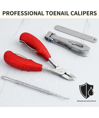 Professional Stainless Steel Toenail Clippers for Thick Nails - 4PCS Kit for Man & Seniors - Buy Online on GoSupps.com