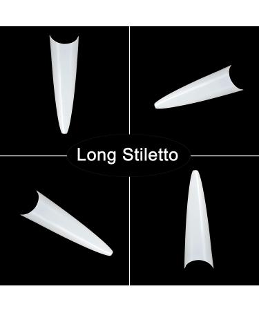 Nails Artificial Fingernails Set - 500 Stiletto Fake Nail Tips for Girls | Perfect for Christmas - Buy Online on GoSupps.com