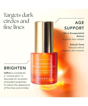 RANAVAT Brightening Retinol Eye Cream - Anti-Aging Dark Circle Corrector with Bakuchi Seed & Saffron | 0.5 oz International Shipping Available - Buy Online on GoSupps.com