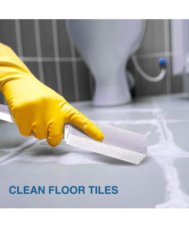 White Cleaning Pumice Stone with Handle - 2 Pack for Easy Removal of Hard Water Stains on Tiles Bathrooms & Pools - Buy Online on GoSupps.com
