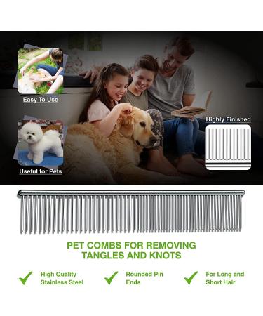 MzyPin Pet Grooming Tool - Double Sided Shedding and Dematting Undercoat Rake Comb & Brushes for Dogs and Cats Pet Grooming Rake and Brushes for Small Medium Large Blue - Buy Online on GoSupps.com
