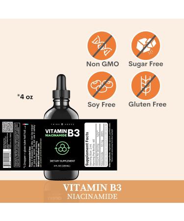 Think Above Liquid Vitamin B3 (Niacinamide) Supplement - Non Flush Niacin Drops - 4 oz (120ml) - Buy Online on GoSupps.com