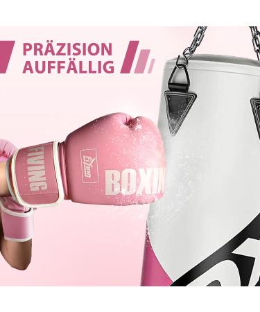 Fiving Pro Style Women's Boxing Gloves - 10oz Pink PU Leather | Ideal for Training Muay Thai Sparring & Punching Bag Workouts - Buy Online on GoSupps.com