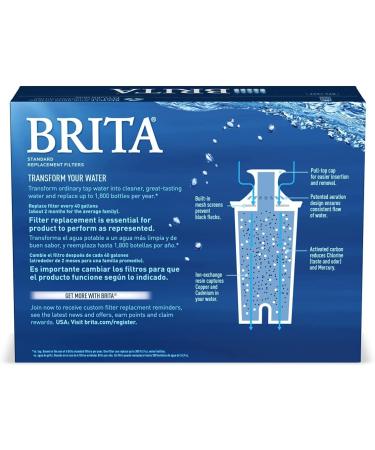 Brita Standard Water Filter Replacement - 3 Count, BPA Free for Pitchers & Dispensers - Buy Online on GoSupps.com