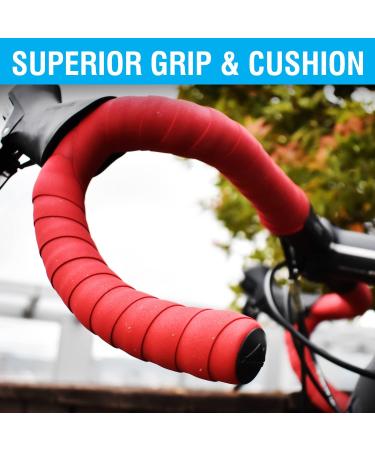 MARQUE Suede Bike Handlebar Tape - Red Cork - 2PCS Set for Road Cycling - Buy Online on GoSupps.com
