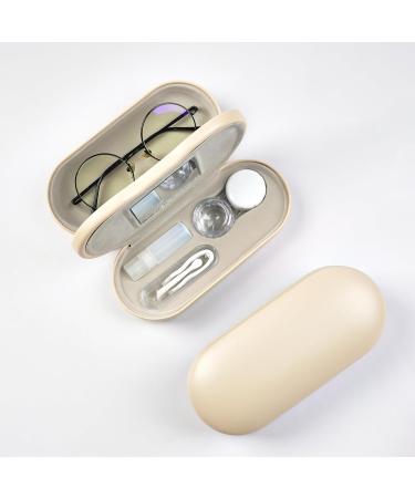 Shop Durable 2-in-1 Eyeglass & Contact Lens Case - Portable Double-Sided E-Beige | International Shipping Available - Buy Online on GoSupps.com