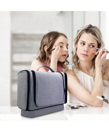 Muama Water-Resistant Toiletry Bag for Women - Gray Makeup Organizer with Hanging Hook for Travel - Ideal for Accessories, Shampoo, Full Sized Containers, and Toiletries - Buy Online on GoSupps.com