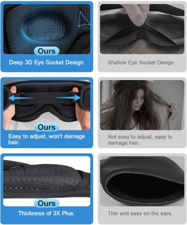 Bluetooth Sleep Headphones & White Noise Sleep Mask | 3D Eye Mask with 38 Soothing Sounds | 16-Hour Playtime | Light Blocking & Auto-Off Timer | Best Sleep Aids for Restful Sleep (Blue - Buy Online on GoSupps.com