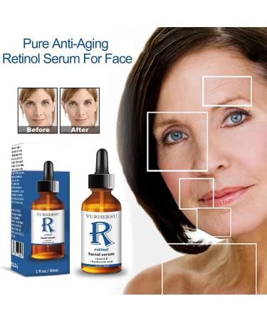 Retinol Serum for Face - Gentle Anti-Aging Formula with Hyaluronic Acid & Vitamin E | Hydrating 1 Fl Oz Anti-Wrinkle Solution - Buy Online on GoSupps.com