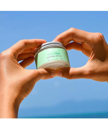 WildMint Viva Vibe Natural SPF 30 | Zinc Oxide Mineral Sunscreen Broad Spectrum UVA & UVB Protection | For Sensitive Skin Sun Protection | For Kids 3+ | UK Made Vegan & Cruelty-Free Skincare | 50ml - Buy Online on GoSupps.com