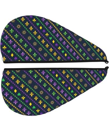 Buy Mardi Gras Bead Hair Towel Wrap - Quick Drying Button Turban for Effortless Hair Care - Buy Online on GoSupps.com