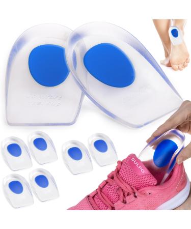 Sulpo 4 pairs gel - heel cushion - jet inserts against heel spur insert shoes - heel protection for shoes - gel insole men's women - heel pillow silicone 40 - 46 4 couples
