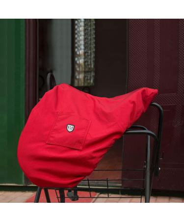 Harrison Howard Premium Waterproof/Breathable Fleece-Lined Long-lasting Outer Damage Protection Saddle Cover for Dressage Scarlet Red Dressage-One Size Scarlet Red - Buy Online on GoSupps.com