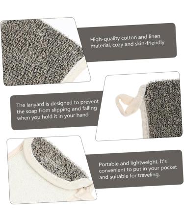 CANIGHT 2pcs Black Linen Soap Bag Cleaning Scrubber Soap Exfoliating Pouch Soap Scrubber Pouch Bubble Flax - Buy Online on GoSupps.com