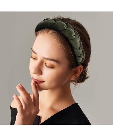 Total Ripped Braided Headband - Vintage Twisted Knotted Padded Hair Accessory for Women & Girls - Green - Buy Online on GoSupps.com