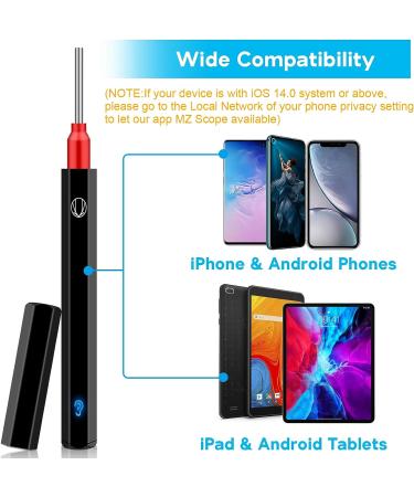 Urbesty Earwax Removal Camera - 1080P HD Wireless Endoscope Kit with Light | Mini Otoscope for Ear Cleaning | Includes Reusable Ear Spoons | Black - Buy Online on GoSupps.com