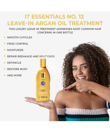 IT Essentials No. 12 Leave-In Argan Oil Treatment - Keratin-Infused Conditioner for Soft, Shiny Hair - Strengthens and Protects Dry, Damaged Hair - Buy Online on GoSupps.com