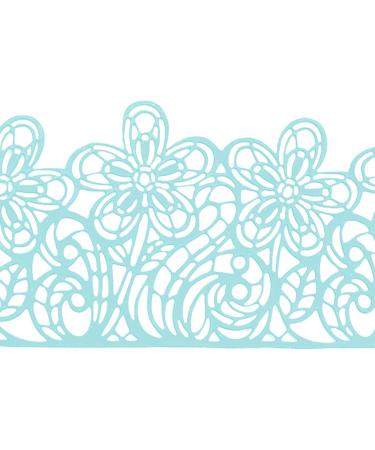 Ready to Use Edible Cake Lace Effect Border Ribbon Flower Trim Blue 14-inch 10-Piece Set - Buy Online on GoSupps.com
