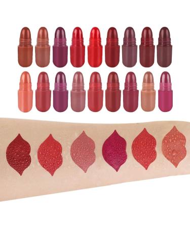 Renywosi 18 Colors/Set Matte Lipstick Sule Lipstick Matte Lipstick Long Lasting Non-Stick Cup Waterproof Lipstick Matte Gift for Women Girls - Buy Online on GoSupps.com
