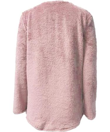 AMhomely Soft Teddy Fleece Hooded Jumper | Plus Size Double Fleece Hoodie | V Neck Sweatshirt | Winter Lounge Top in Pink XXL - Buy Online on GoSupps.com