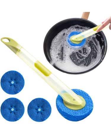 Shakven Dish Cleaning Brush - Dishwashing Brush | Dish Soap Refill Kitchen Dish Brush Suspension and Detachable Design for Sink Cleaning Light Green - Buy Online on GoSupps.com