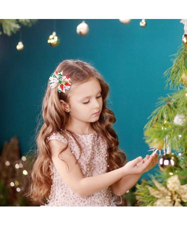 Sibba Hair Bows 3 Inch Toddler Red Green Alloy Clips 12 Pieces Braid Barrettes Ponytail Alligator Headwear Headpiece Lolita Halloween Christmas Easter Party Easter Party Accessories For Girls Christmas Pattern - Buy Online on GoSupps.com