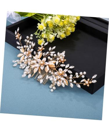 Angoily Headgear Hair Dryer Brush Bridal Hair Decor Bridal Clip Bridal Flower Hair Comb Crystal Headpiece Tiara Wedding Hair Comb Bride Metal Accessories Pearl - Buy Online on GoSupps.com