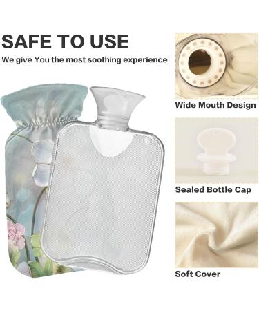 Naanle Flowering White Flowers Hot Water Bottle 1L - Transparent Cover for Bed Hand Warmers & Pain Relief - International Shipping Available - Buy Online on GoSupps.com