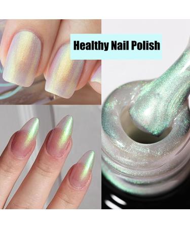 White Pearl Glitter Nail Polish - Chrome Nail Varnish Aurora White Nail Polish Gel Nail Pearlescent Shell Nail Polish Quick Dry No UV Needed(8ml) Pearl Shell - 02 - Buy Online on GoSupps.com