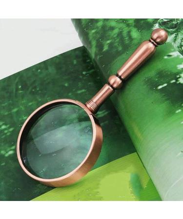 Portable 10X Antique Copper Handheld with Wooden Handle and Real Glass Best Reading Magnifier for Elderly Full of Stars - Buy Online on GoSupps.com