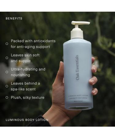 Oak Essentials Luminous Body Lotion | Hydrating Blue Tansy Body Cream with Rose Oil Turmeric Shea Butter and Coconut Oil 1.33 Fl Oz (Travel Size) 1.35 Fl Oz (Pack of 1) - Buy Online on GoSupps.com