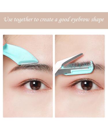3 Pcs Eyebrow Grooming Set with Razor, Scissor, and Comb - Green | Eyelash Hair Remover and Shaping Tool for Men and Women - Buy Online on GoSupps.com
