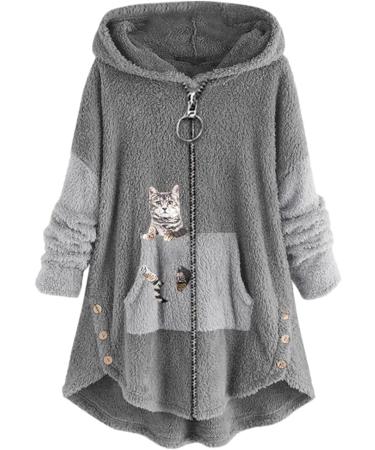 Hanxiulin Oversized Plush Hoodie Jacket - Ladies Winter Parka & Long Warm Quilted Coat - Buy Online on GoSupps.com