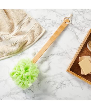 4 Pack Long Handled Loofah Shower Exfoliating Body Brush Back Scrubber (16 in) - 4 Colors - Buy Online on GoSupps.com